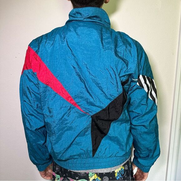 Esprit Vintage Blue and Black Windbreaker with 90s Aesthetic - Picture 4 of 10